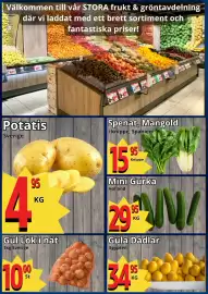 Supergrossen reklamblad vecka 41 Sida 5: Potatis €4,95, Spenat, Mangold €15,95