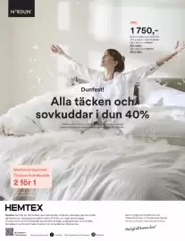Hemtex reklamblad Sida 12: Emma medelvarmt duntäcke, Alla täcken och sovkuddar i dun