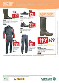 Catalogue Gamm vert page 12: Bottillon cleanland ou cleanlady rouchette €34,99, Botte parcours 2 aigle €119,00