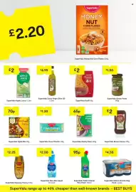 SuperValu leaflet Page 11: SuperValu tuna chunks €1,30, SuperValu brown sauce €2,00