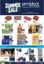 President Hyper catalogue Page 1: Nescafe Gold Coffee Jars €149,99, JVC QLED TV €22.999,00
