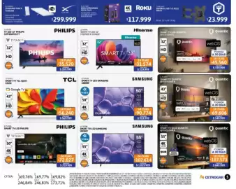 Catálogo Cetrogar Página 5: Quantic smart tv qt43fhdweb €69.606,00, Samsung smart tv led samsung u8000f €90.774,00