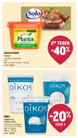 Delhaize folder week 41 Pagina 24: Solo of Planta Vetstof €9,04, Oikos yoghurt op Griekse wijze €8,38