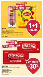 Delhaize folder week 41 Pagina 39: Coca-Cola €20,89, Lipton drank op basis van thee €1,89