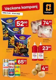 Snabbgross reklamblad Sida 1: Aviko pommes frites €52,90, Lammframdel €74,90