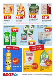 Matrix Butikerna reklamblad vecka 41 Sida 4: Palmolive tvål refill €19,95, Fixa toalettpapper €79,95