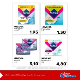 Volantino Iper Tosano settimana 41 Pagina 1: Nuvenia Notte ali €3,10, Nuvenia Proteggislip €1,30