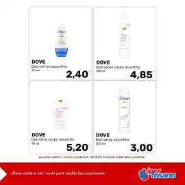 Volantino Iper Tosano settimana 41 Pagina 8: Dove deo spray corpo assortito €4,85, Dove Deo stick corpo assortito €5,20