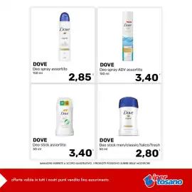 Volantino Iper Tosano settimana 41 Pagina 9: Dove Deo spray ADV assortito €3,40, Dove Deo stick assortito €3,40