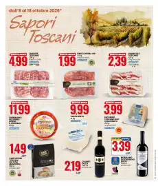Volantino Eurospin Pagina 10: Morellino di Scansano DOCG €3,39, Guanciale Toscano carne italiana €2,39