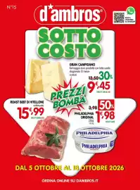 Volantino D'Ambros Pagina 1: Roast beef di vitellone €15,99, Gran Campidano formaggio duro €9,45