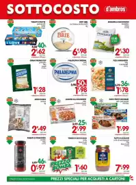 Volantino D'Ambros Pagina 3: Philadelphia formaggio fresco €1,98, Tonno in olio di oliva Marca Scudo €1,60