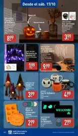 Folleto ALDI semana 42 Página 22: Crofton taza de halloween €4,99, Home Creation Gnomos led €3,99