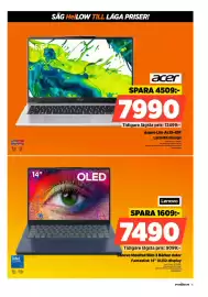 Power reklamblad vecka 41 Sida 15: Lenovo IdeaPad Slim 3 Bärbar dator €7.490,00, Acer Aspire Lite AL15-45P €7.990,00