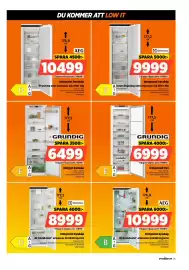 Power reklamblad vecka 41 Sida 35: Grundig inbyggt kylskåp €6.499,00, Grundig integrerad frys €6.999,00