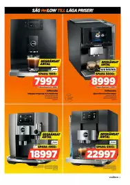 Power reklamblad vecka 41 Sida 57: Jura kaffemaskin €7.997,00, Siemens kaffemaskin €8.999,00