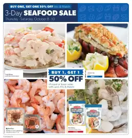 Family Fresh Market weekly ad Page 8: BUY ONE, GET ONE 50% OFF Mix & Match 3-Day SEAFOOD SALE Thursday - Saturday, October 8