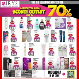 Volantino Irys Pagina 8: Arrogance Passion Deodorante €2,49, Salvapiede Proraso €0,99