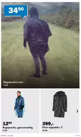 Biltema kundeavis Side 15: Regnponcho, gjennomsiktig €12,90, Fôret regnjakke €399,00