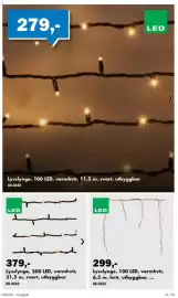 Biltema kundeavis Side 23: Lysslynge, 100 LED, varmhvit, 6,5 m, hvit, utbyggbar €299,00, Lysslynge €379,00