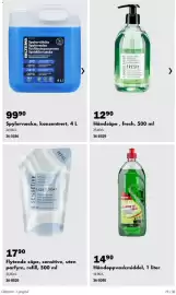 Biltema kundeavis Side 29: Biltema spylervæske konsentrert €99,90, Liquid soap fresh €12,90