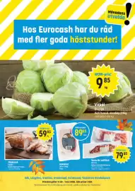 Eurocash kundeavis Side 1: Fläskstek €59,85, Allmans Varmrökt sidfläsk €79,85