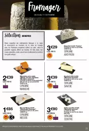Catalogue Monop' page 23: Monoprix Gourmet Mimolette extra vieille €2,39, Selles-sur-Cher A.O.P. Monoprix Gourmet €3,90