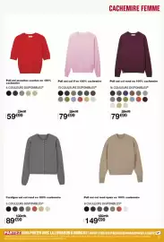 Catalogue Monop' page 3: Cardigan uni col rond en 100% cachemire €89,99, Pull uni col rond en 100% cachemire €79,99