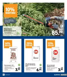 GAMMA folder Pagina 3: Ok dennenschors €6,42, OK universele potgrond €3,89