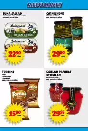Nelins reklamblad vecka 41 Sida 13: Delamaris tuna salad mediterana €22,90, Vincinni tortina cocoa €15,90