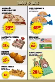 Nelins reklamblad vecka 41 Sida 6: Vegan protein sandwich €25,00, Maple pecan €6,00