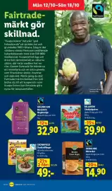 Lidl reklamblad vecka 42 Sida 16: Fairglobe brown cane sugar €14,90, Bellarom chokladpulver €39,90