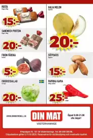 Din Mat reklamblad vecka 41 Sida 8: Fikon färska €5,00, Galia melon €20,00