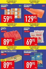 Matdax reklamblad vecka 41 Sida 4: Arla smör normalsaltat €89,95, Garden Food stora kokta tigerräkor €89,95