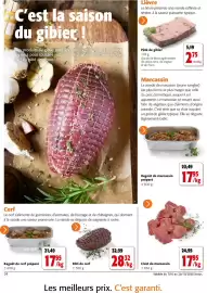 Catalogue Colruyt page 24: Ragoût de cerf préparé €17,95, Rôti de cerf €28,32