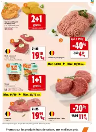 Catalogue Colruyt page 3: Hamburger bœuf + porc €11,98, XTRA Hachis de porc préparé €4,49
