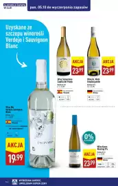 ALDI gazetka | Alkohole Strona 15: Wino bezalkoholowe Kunst Riesling €23,99, Wino czerwone Somontano Capilla del Pueyo €23,99