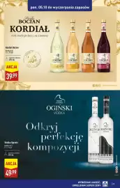 ALDI gazetka | Alkohole Strona 26: Wódka Ogiński €49,99, Kordiał gruszkowy Biały Bocian €39,99