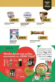 Príma akciós újság hét 41 Oldal 3: Danone actimel joghurtitalok €619,00, Pöttys Protein Rudik €329,00