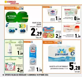 Volantino Conad Superstore Pagina 10: Kefir Piacersi €2,09, Latte alto pastorizzato biologico verso natura €1,59