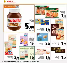 Volantino Conad Superstore Pagina 16: I Pasticcini Conad €1,39, Grisbi' vicenzi gusti assortiti €1,69