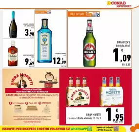 Volantino Conad Superstore Pagina 19: Birra Beck's €1,09, Spumante Prosecco Doc Terre Nardin €3,98