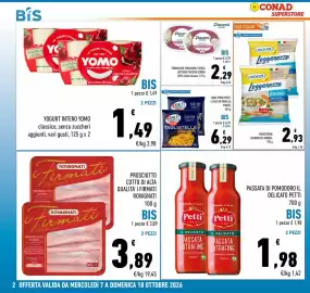 Volantino Conad Superstore Pagina 2: Passata extrafine Petti €1,98, Tagliatelle Findus €6,29