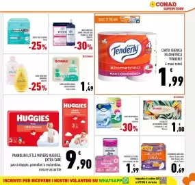 Volantino Conad Superstore Pagina 21: Linea incontinenza Tena assortita, Carta igienica Conad extra comfort €1,49