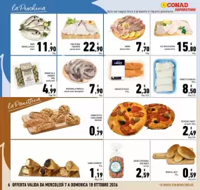 Volantino Conad Superstore Pagina 6: Focaccina 5 Morsi €2,49, Trancetti di baccalà €8,50