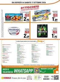 Volantino Conad Margherita Pagina 16: Birra Beck's classica/blue analcolica €1,95, Philadelphia formaggio fresco €2,49