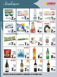 Volantino Conad Margherita Pagina 10: Mozzarella Santa Lucia Galbani €1,99, Lambrusco dell'Emilia Conad €3,69