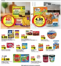 Meijer weekly ad week 41 Page 8: frozen BOGO 40% off of equal or lesser value New York Garlic Cheese Bread or Toast*