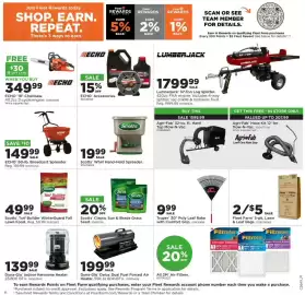 Mills Fleet Farm weekly ad week 41 Page 20: Echo 60-lb. Broadcast Spreader €149,99, Scotts Whirl Hand-Held Spreader €19,99