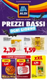 Volantino ALDI settimana 42 Pagina 1: Agnolotti alla carne €1,59, Il Podere Salsiccia Luganega €1,49